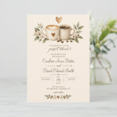 Faire-Part de Mariage Café Mugs Cœurs Mélange Parf (Debout devant)