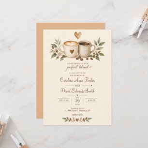 Faire-Part de Mariage Café Mugs Cœurs Mélange Parf