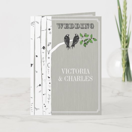 Faire-part de mariage Cage à oiseaux Oiseaux de l' (Devant)