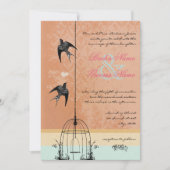 Faire-part de mariage cage à oiseaux vintage fanta (Devant)