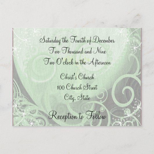 Faire-part de mariage Cala Lilly Green (Dos)