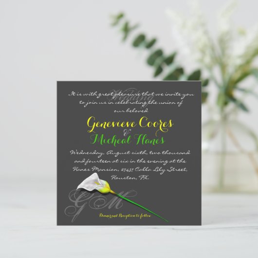 Faire-part de mariage Calla Lily (Vers.3) (Debout devant)