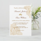 Faire-part de mariage calligraphié avec anneaux d' (Debout devant)