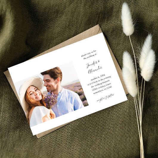 Faire-part de mariage calligraphié avec photo de c