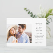 Faire-part de mariage calligraphié avec photo de c (Debout devant)