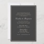 Faire-part de mariage calligraphié classique gris (Devant)