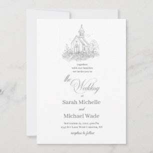 Faire-part de mariage calligraphié d'église