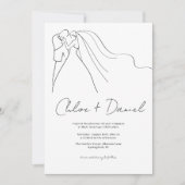 Faire-part de mariage calligraphié élégant minimal (Devant)