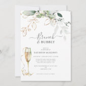 Faire-part de mariage calligraphié Eucalyptus Gold (Devant)