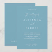 Faire-part de mariage calligraphie MOD Blue Summer (Devant / Derrière)