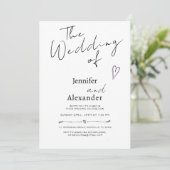 Faire-part de mariage calligraphié moderne minimal (Debout devant)
