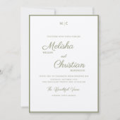 Faire-part de mariage calligraphié moderne minimal (Devant)