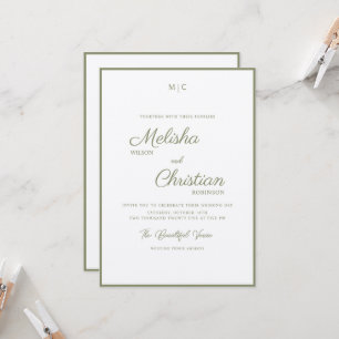 Faire-part de mariage calligraphié moderne minimal