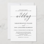 Faire-part de mariage calligraphié noir et blanc (Devant)