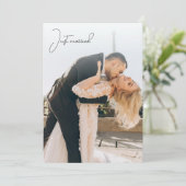 Faire-part de mariage calligraphié pour une fugue (Debout devant)