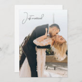 Faire-part de mariage calligraphié pour une fugue (Devant / Derrière)