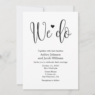 Faire-part de mariage calligraphie simple Nous vou