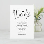 Faire-part de mariage calligraphie simple Nous vou (Debout devant)
