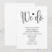 Faire-part de mariage calligraphie simple Nous vou (Devant / Derrière)