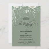 Faire-part de mariage calligraphie verdure de prin (Devant)