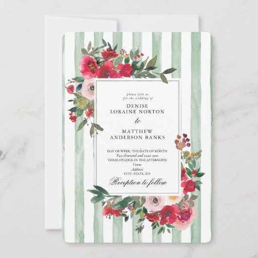 Faire-part de mariage Cameo Green (Devant)