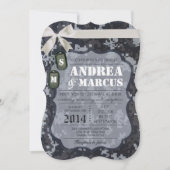 faire-part de mariage Camo numérique unique de 5x7 (Devant)