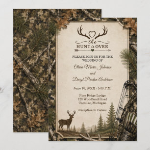 Faire-Part de Mariage Camouflage "La Chasse est Te