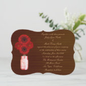 Faire-Part de Mariage Campagnard Rustique Rouge en (Debout devant)