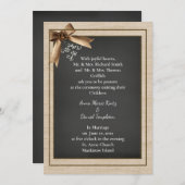 Faire-Part de Mariage Campagnard Toile de Jute Rus (Devant / Derrière)