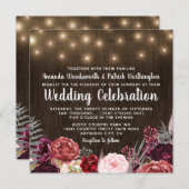 Faire-part de mariage Campagne Rustique Marsala Pi (Devant / Derrière)