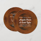 Faire-part de mariage Campagne Souche d'Arbre en B (Devant / Derrière)