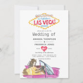 Faire-part de mariage capricieux à Las Vegas (Devant)