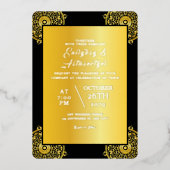 Faire-part de mariage Card Luxe Gold Foil Design (Recto)