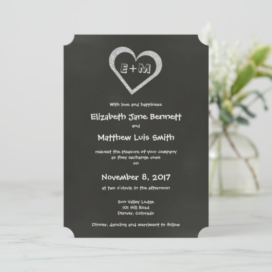 Faire-part de mariage cardiaque bilingue en tablea (Debout devant)