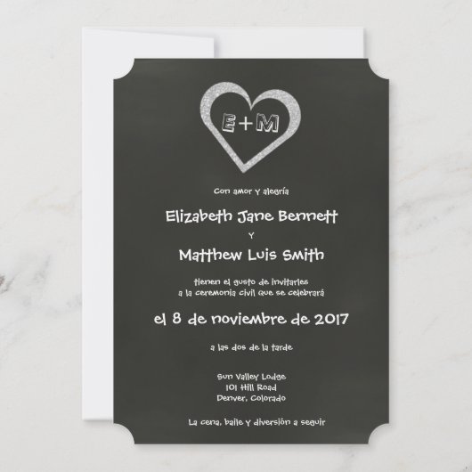 Faire-part de mariage cardiaque bilingue en tablea (Dos)