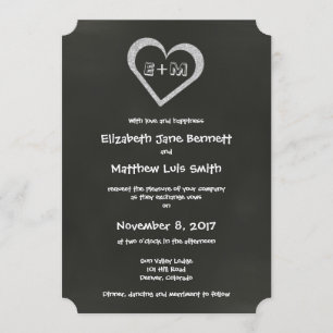 Faire-part de mariage cardiaque bilingue en tablea