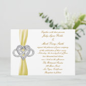 Faire-part de mariage cardiaque d'infinité jaune (Debout devant)