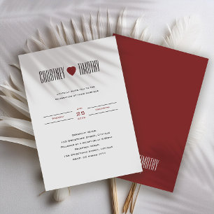 Faire-part de mariage cardiaque minimaliste