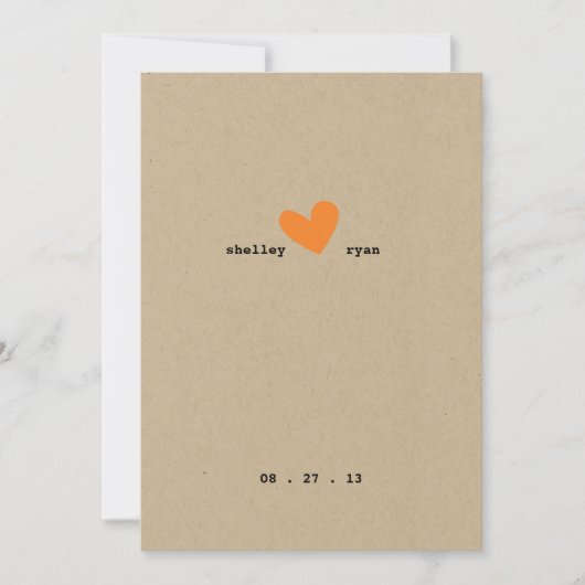 Faire-part de mariage cardiaque simple (Devant)