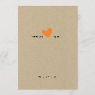 Faire-part de mariage cardiaque simple