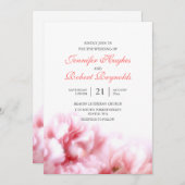 Faire-part de mariage Carnation rose (Devant / Derrière)