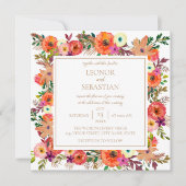 Faire-part de mariage Carré Autunm Flowers (Devant)