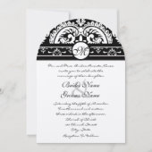 Faire-part de mariage Carré Black Damask Swils (Devant)