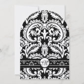 Faire-part de mariage Carré Black Damask Swils (Dos)