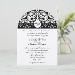 Faire-part de mariage Carré Black Damask Swils