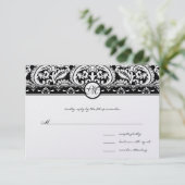 Faire-part de mariage Carré Black Damask Swils (Debout devant)