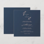 Faire-part de mariage Carré de la marine et du feu (Devant / Derrière)