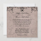 Faire-part de mariage carré d'inséparables de (Dos)