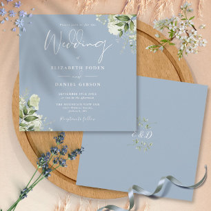 Faire-part de mariage carré en floral de verdure b