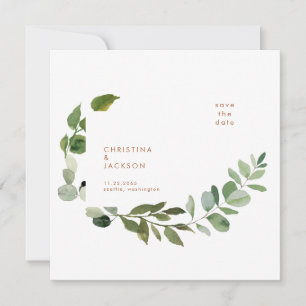 Faire-part de mariage carré en terre cuite Eucalyp